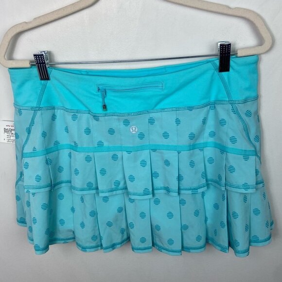 NWT Lululemon Pace Setter Skirt‎ Stripe Dot Printed Angel Blue Tennis Skort 10 - Picture 13 of 15